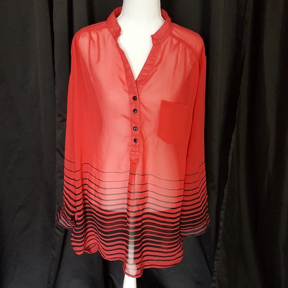 Truth Red Sheer Blouse 3X